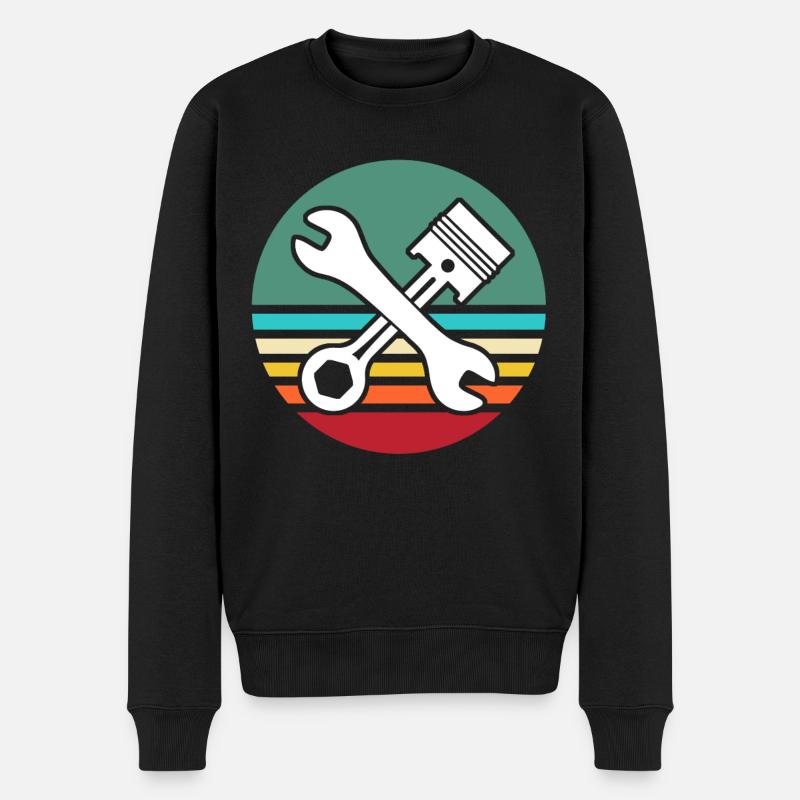 Schrauber Mechaniker Auto Werkzeug - Männer Premium Bio Pullover - Schwarz