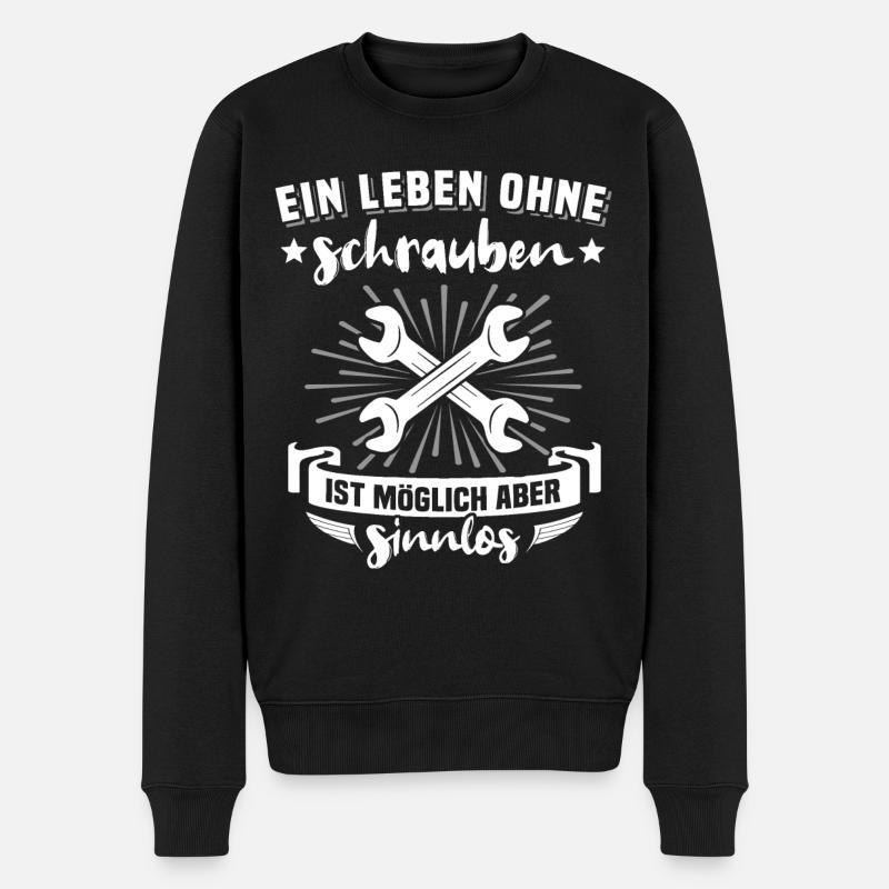 Schrauber Mechaniker Autoschlosser Schrauben - Männer Premium Bio Pullover - Schwarz