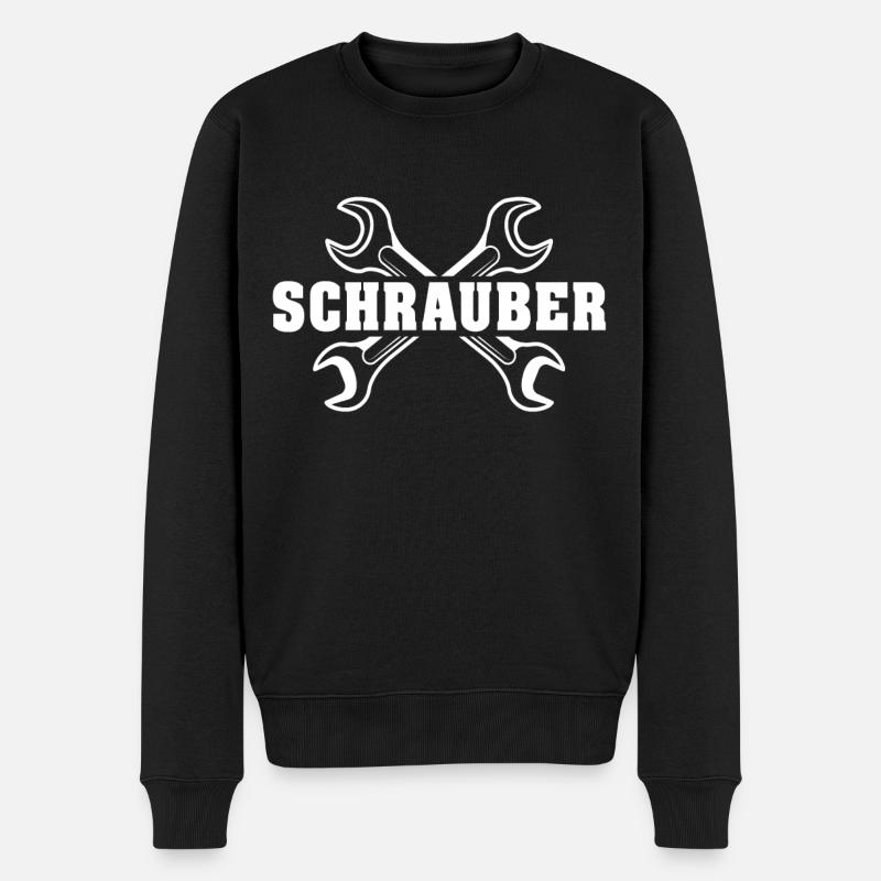 Schrauber Mechaniker Autoschlosser Schrauben - Männer Premium Bio Pullover - Schwarz