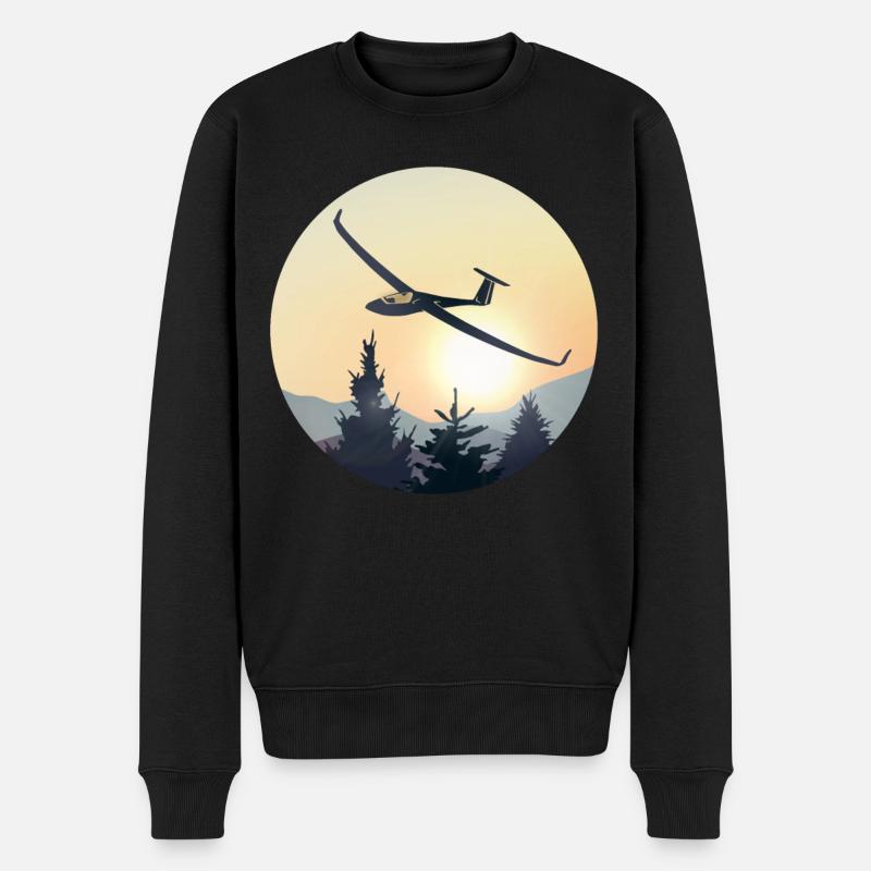 Segelflieger Segelfliegen Segelflugzeug - Männer Premium Bio Pullover - Schwarz