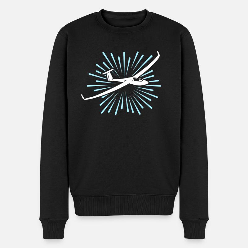 Segelflieger Segelfliegen Segelflugzeug - Männer Premium Bio Pullover - Schwarz