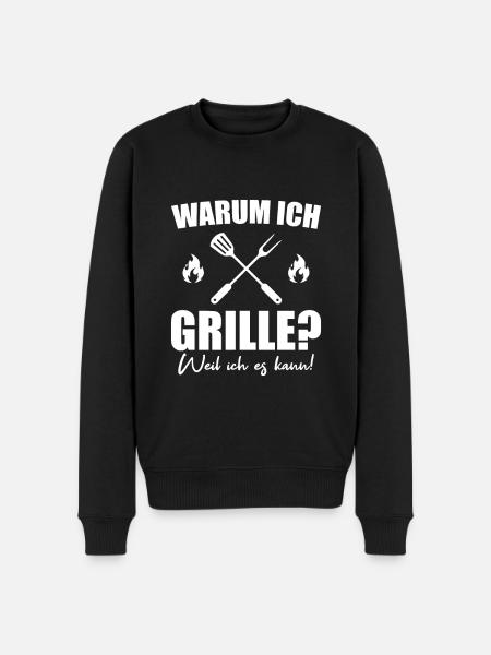 Grill Zubehör Grillbesteck Grillen Geschenkidee - Männer Premium Bio Pullover - Schwarz