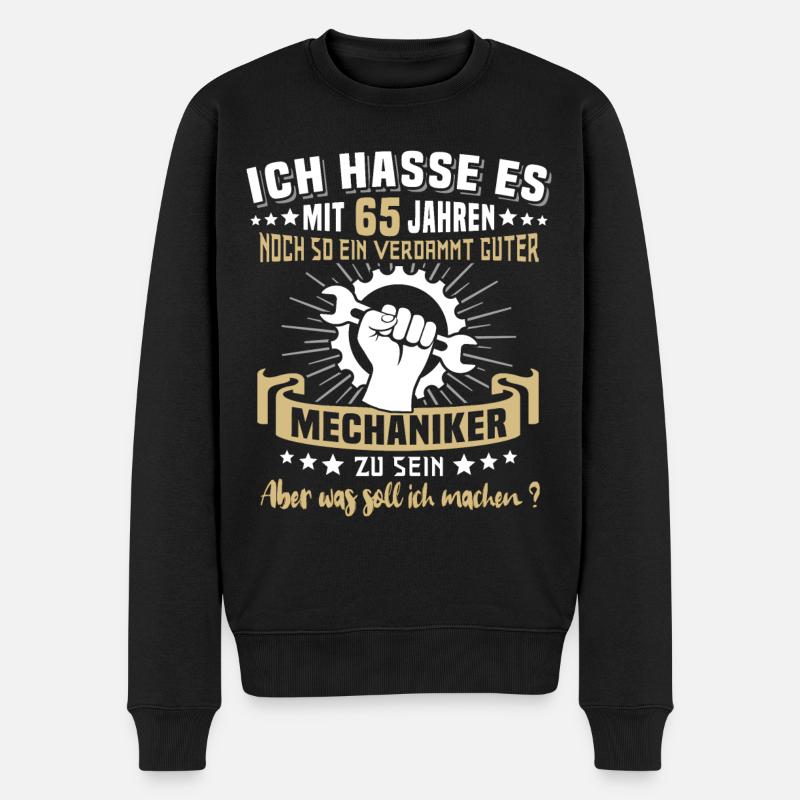 Mechaniker 65. Geburtstag 65 Jahre Automechaniker - Männer Premium Bio Pullover - Schwarz