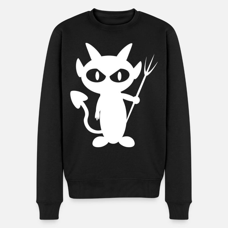 Weißer Teufel T-Shirt - Männer Premium Bio Pullover - Schwarz