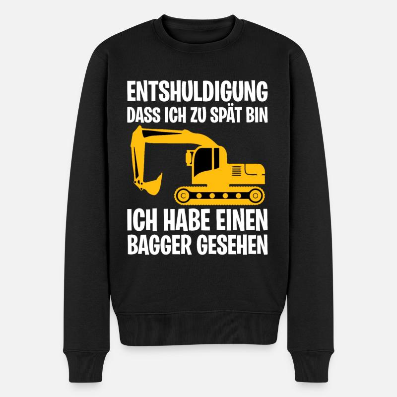Bagger Excavator - Männer Premium Bio Pullover - Schwarz