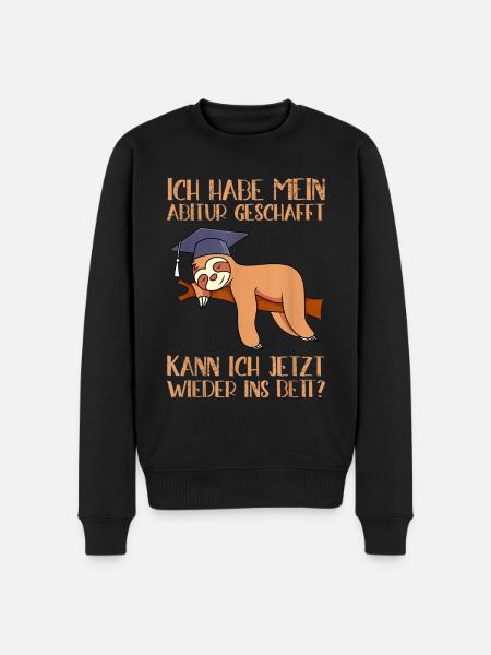 Graduation Sloth - Männer Premium Bio Pullover - Schwarz