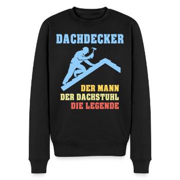 Dachdecker Sprüche Dachdecken - Männer Premium Bio Pullover - Schwarz - Vorne - Nico (187cm)