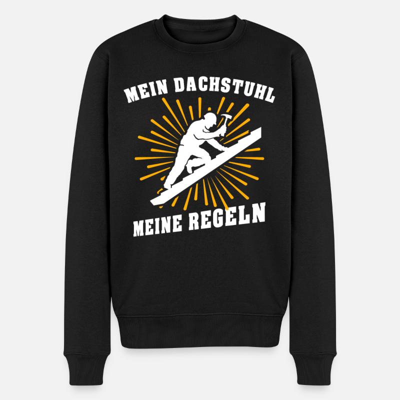 Dachdecker Dachdecken Dach Decken - Männer Premium Bio Pullover - Schwarz
