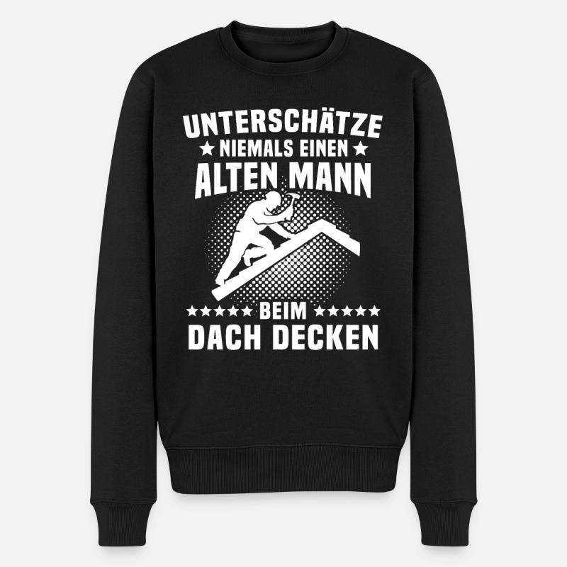 Dachdecker - Männer Premium Bio Pullover - Schwarz
