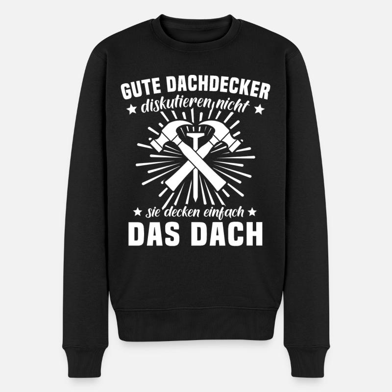 Dachdecker Dachdecken - Männer Premium Bio Pullover - Schwarz