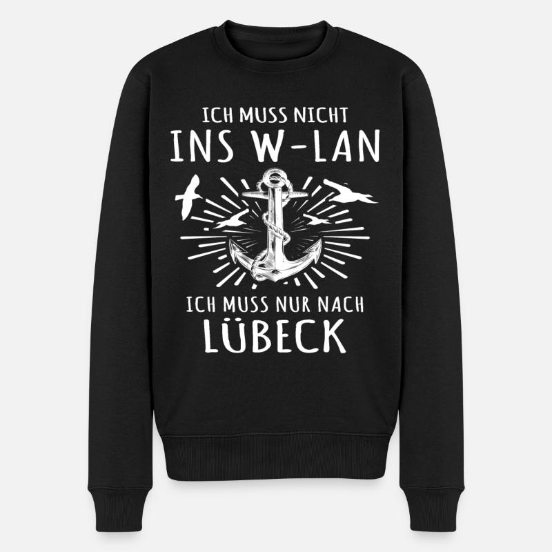 Lübeck - Männer Premium Bio Pullover - Schwarz