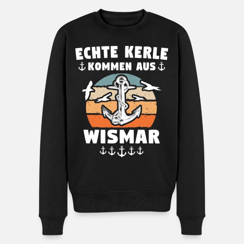 Wismar Ostsee Souvenir - Männer Premium Bio Pullover - Schwarz