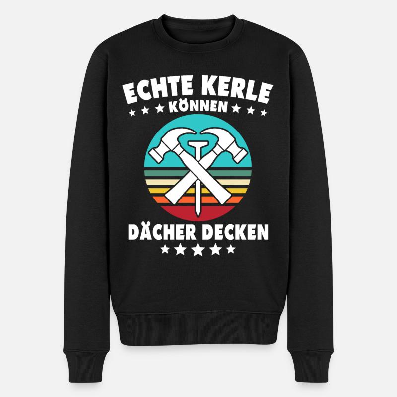Dachdecker Dächer Decken Dachdecken - Männer Premium Bio Pullover - Schwarz