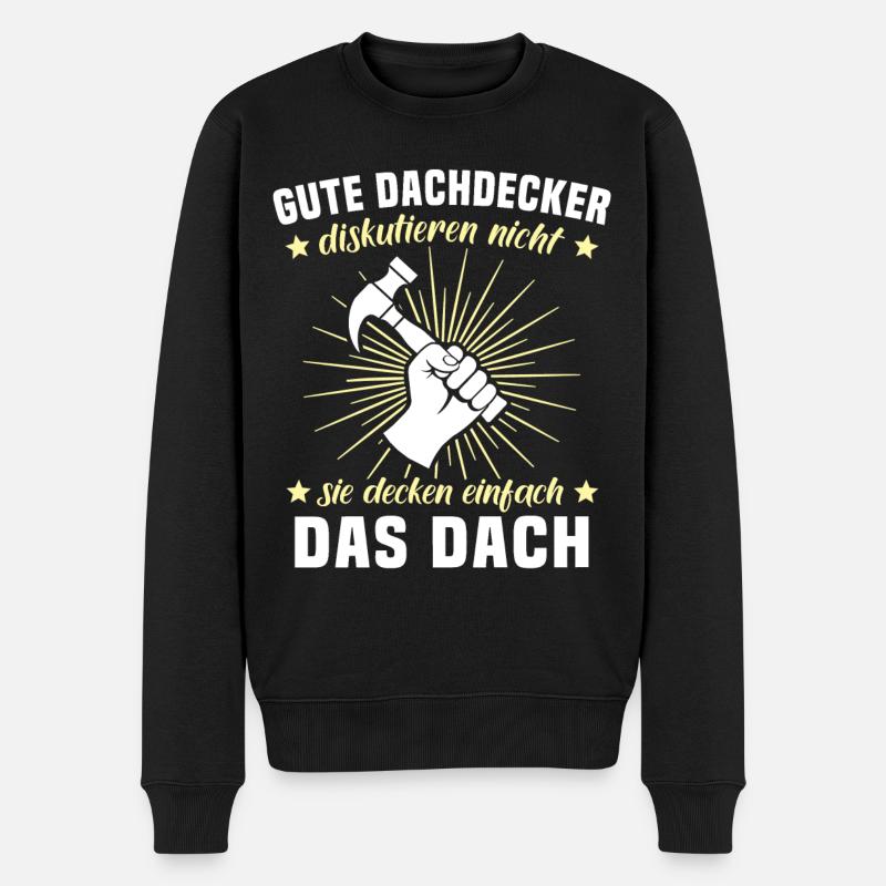 Dachdecker Dächer Decken Dachdecken - Männer Premium Bio Pullover - Schwarz