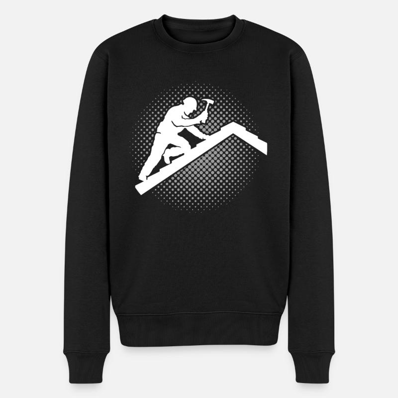 Plafonds de toiture à motif de toiture - Pull Premium bio Homme - noir