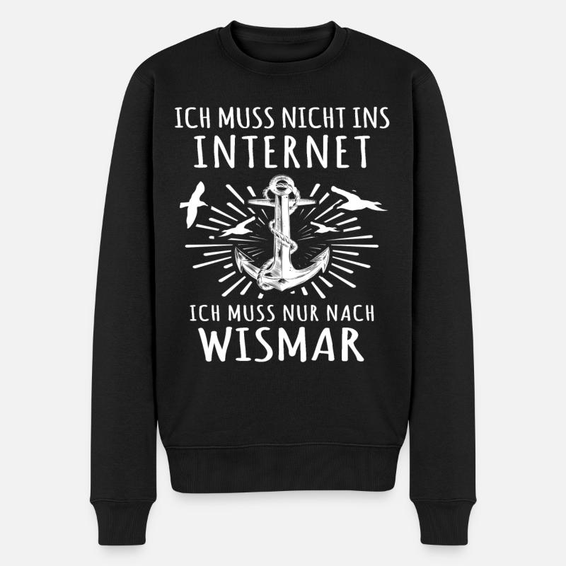 Wismar - Männer Premium Bio Pullover - Schwarz