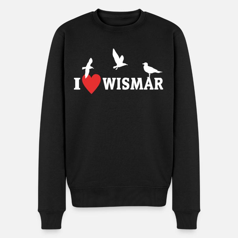 J’aime Wismar - Pull Premium bio Homme - noir