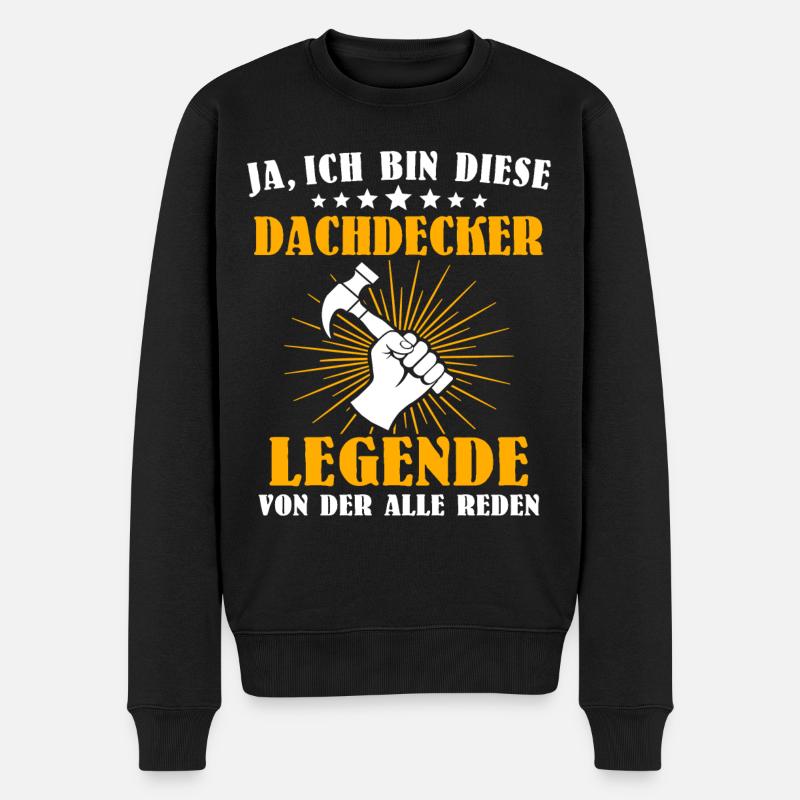 Dachdecker Beruf Dachdecken - Männer Premium Bio Pullover - Schwarz