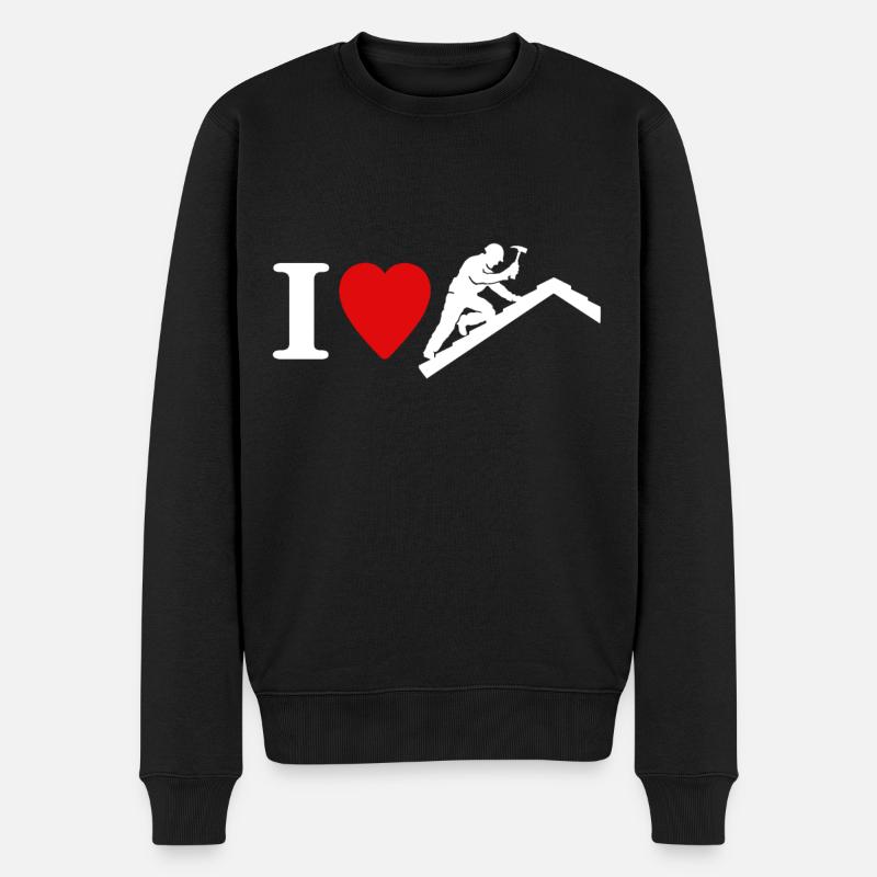 Couvreur Amour J’aime Toiture - Pull Premium bio Homme - noir