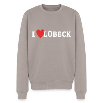 J’aime Lübeck Liebe - Pull Premium bio Homme - taupe - Devant - Nico (187cm)