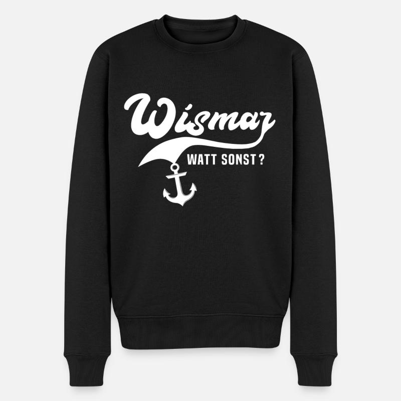 Wismar Ostsee Wismarer Urlaub - Männer Premium Bio Pullover - Schwarz