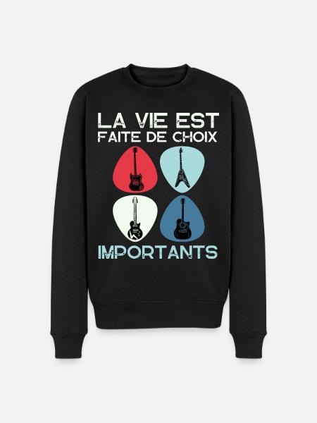 Guitariste humour guitare cadeau homme femme - Pull Premium bio Homme - noir
