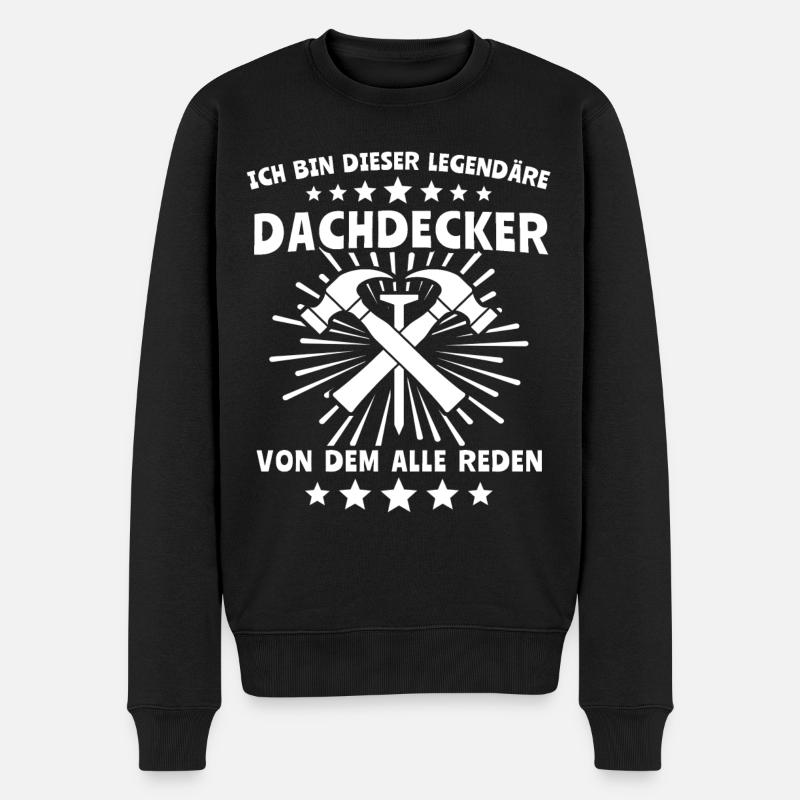 Dachdecker Dachdecken - Männer Premium Bio Pullover - Schwarz