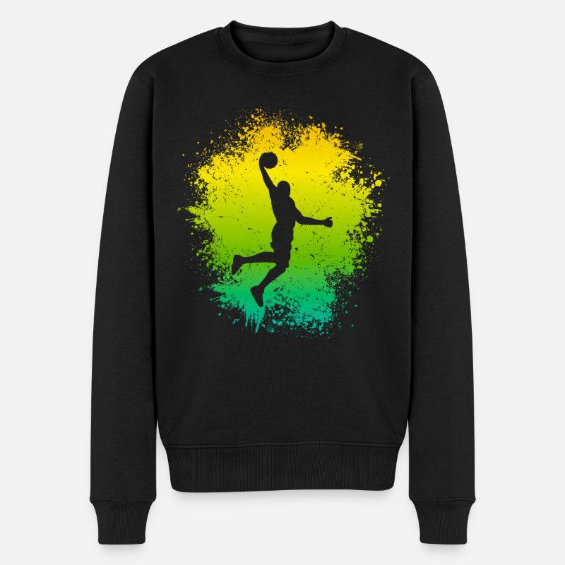 Dunking Basketballer Basketball Spieler Kinder - Männer Premium Bio Pullover - Schwarz