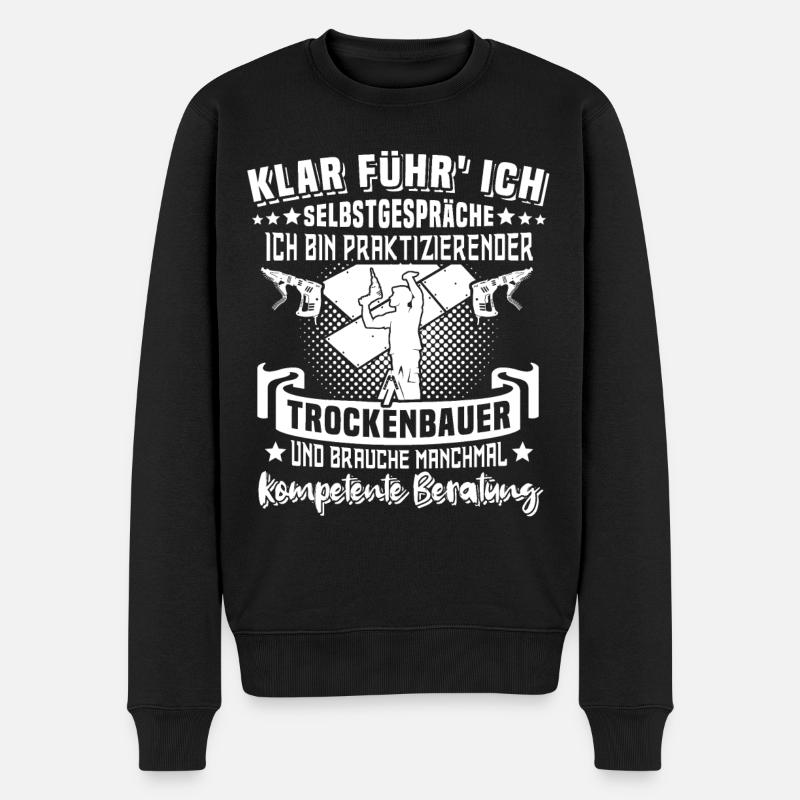 Trockenbauer - Männer Premium Bio Pullover - Schwarz