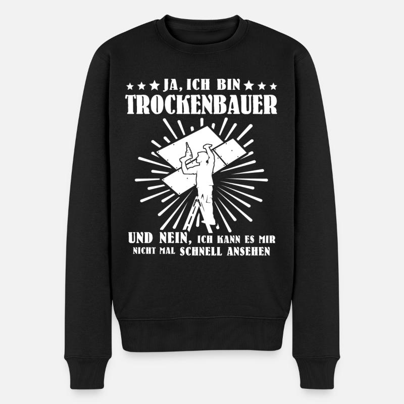 Trockenbauer - Männer Premium Bio Pullover - Schwarz