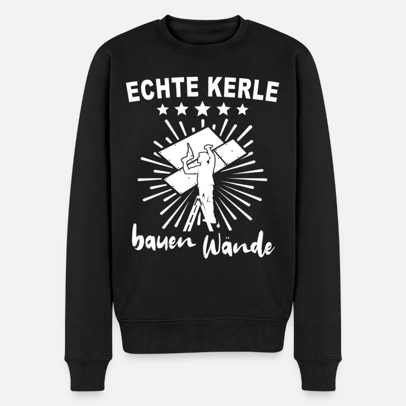 Trockenbauer - Männer Premium Bio Pullover - Schwarz