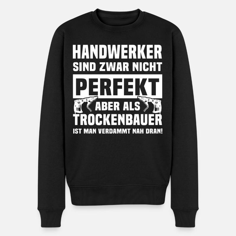 Trockenbauer - Männer Premium Bio Pullover - Schwarz