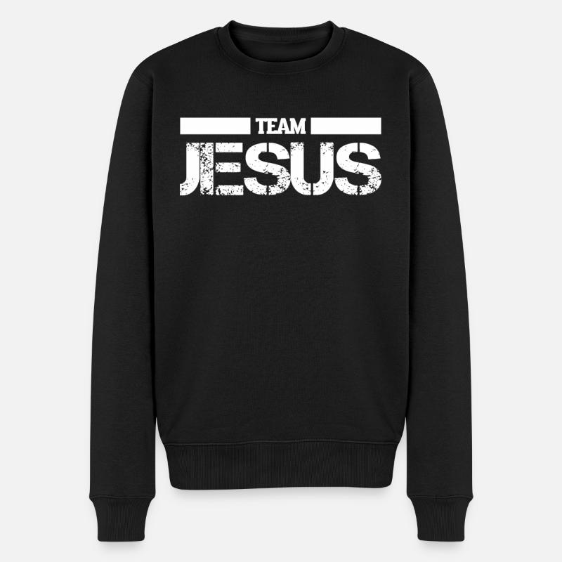 Team Jesus Christian Religion Christ Jesus - Männer Premium Bio Pullover - Schwarz
