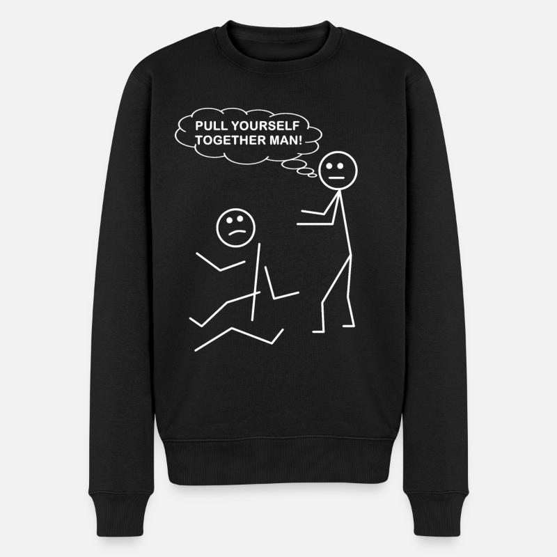 Reiß dich zusammen Mann - Lustig - Männer Premium Bio Pullover - Schwarz