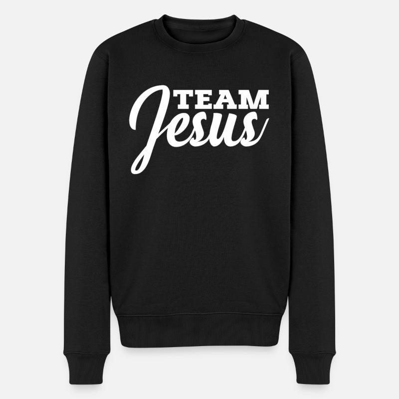 Team Jesus Christian Religion Christ Jesus - Männer Premium Bio Pullover - Schwarz