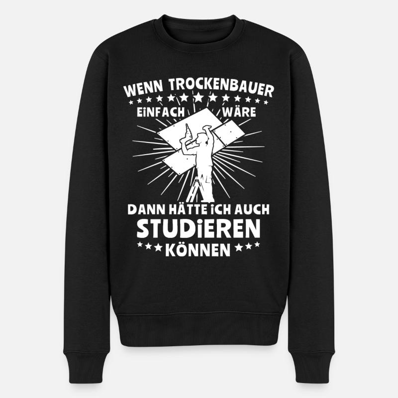 Trockenbauer Trockenbau - Männer Premium Bio Pullover - Schwarz