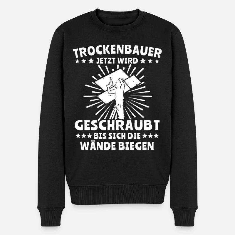 Trockenbauer Trockenbau - Männer Premium Bio Pullover - Schwarz