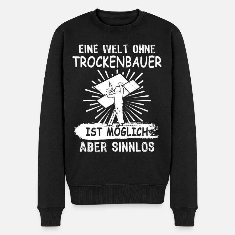 Trockenbauer - Männer Premium Bio Pullover - Schwarz
