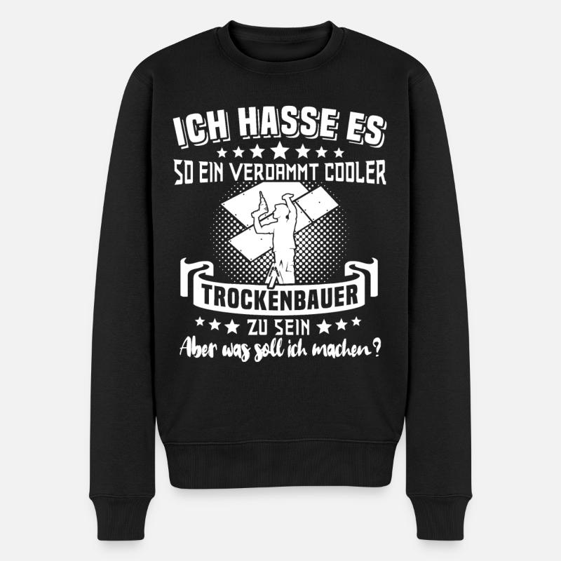 Trockenbauer - Männer Premium Bio Pullover - Schwarz