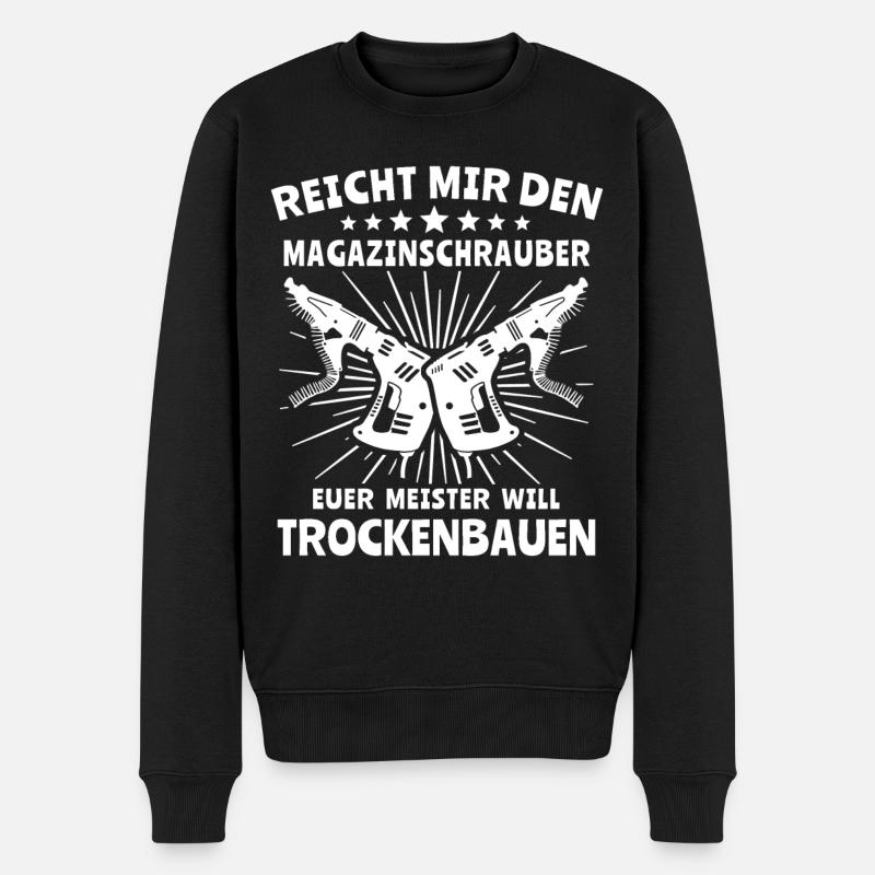 Trockenbauer - Männer Premium Bio Pullover - Schwarz
