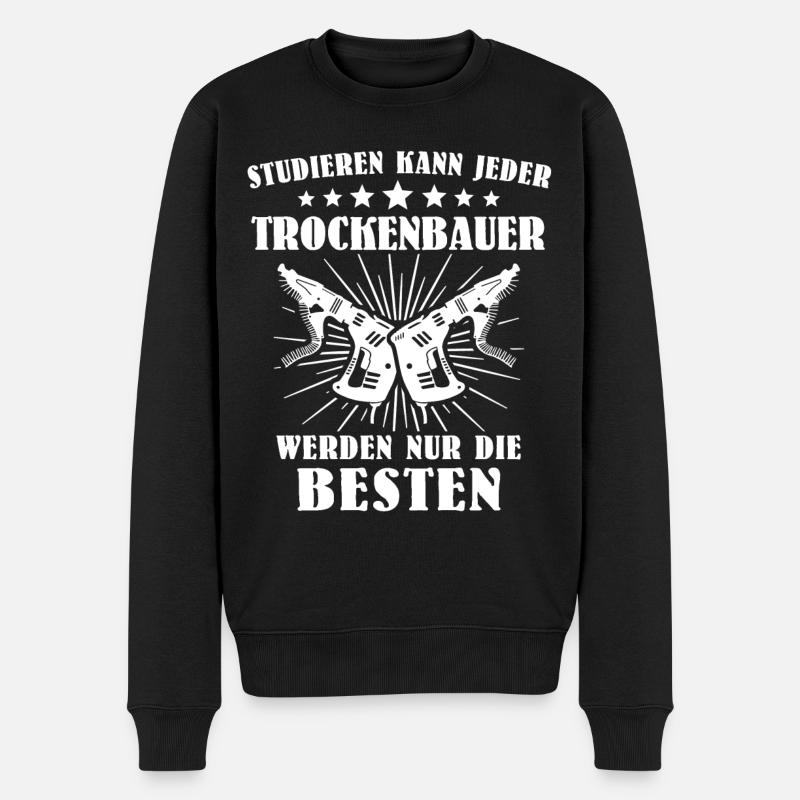 Trockenbauer - Männer Premium Bio Pullover - Schwarz