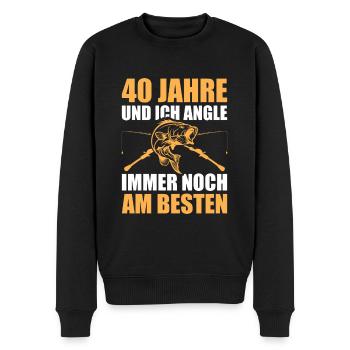 Angler 40. Geburtstag Geschenk Mann - Männer Premium Bio Pullover - Schwarz - Vorne - Nico (187cm)