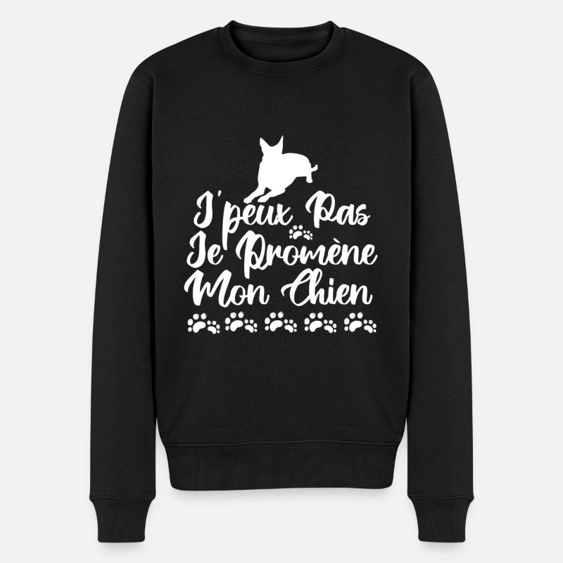 j'peux pas je promène mon chien - Pull Premium bio Homme - noir