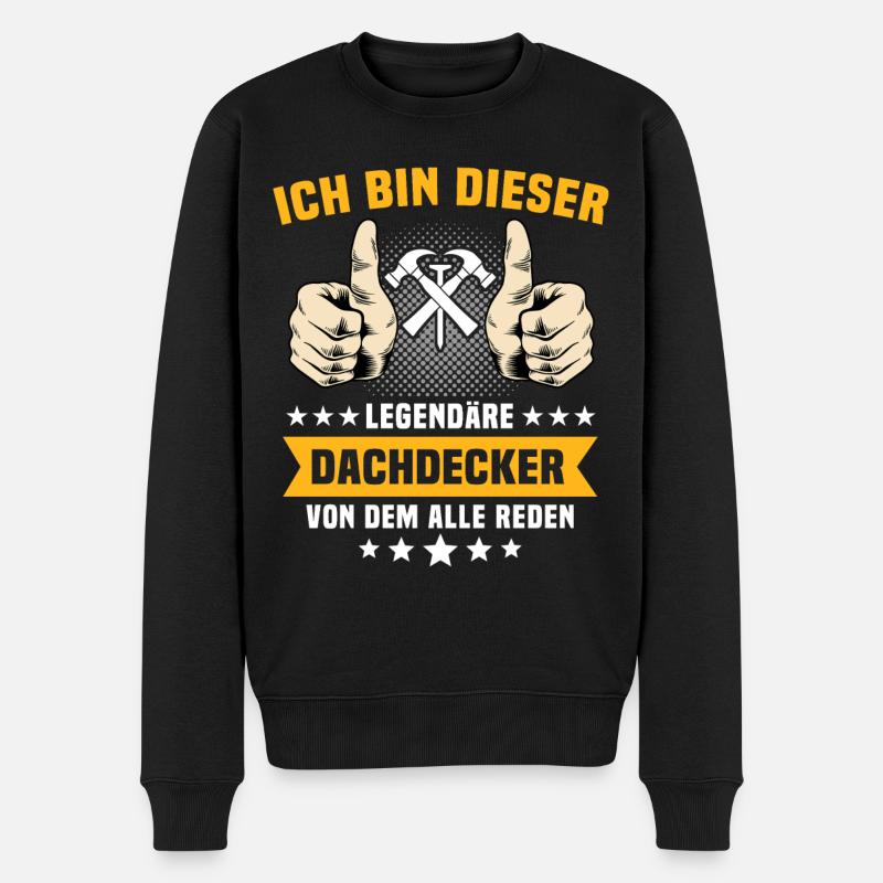 Dachdecker Dachspengler Dachklempner - Männer Premium Bio Pullover - Schwarz