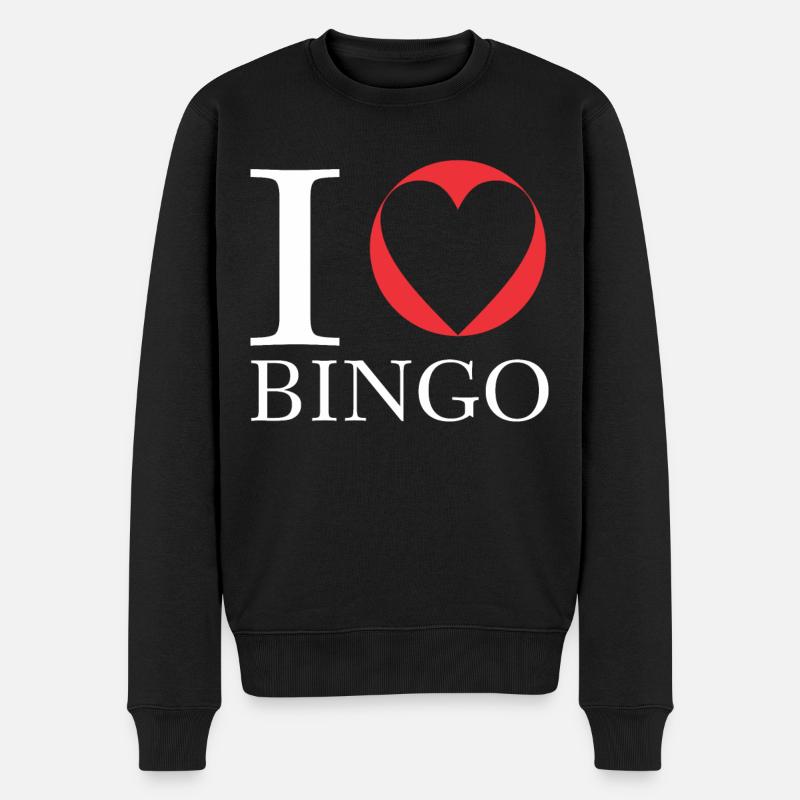 I Love Bingo Lustiges Bingo - Männer Premium Bio Pullover - Schwarz