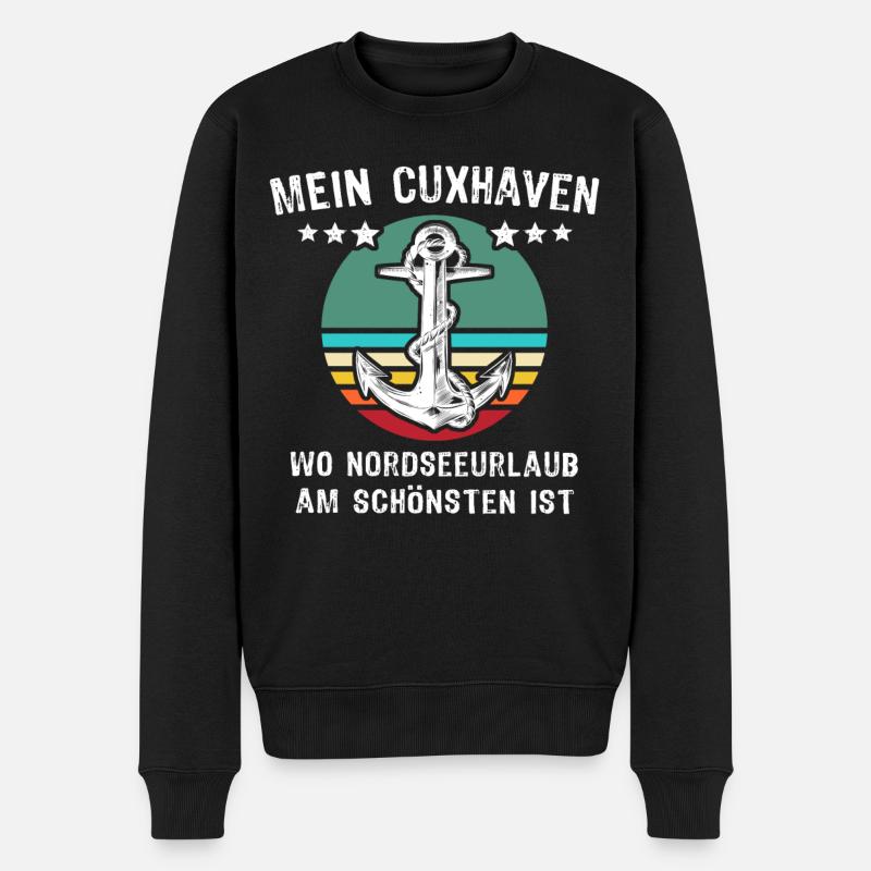 Cuxhaven Nordsee Cuxhavener - Männer Premium Bio Pullover - Schwarz
