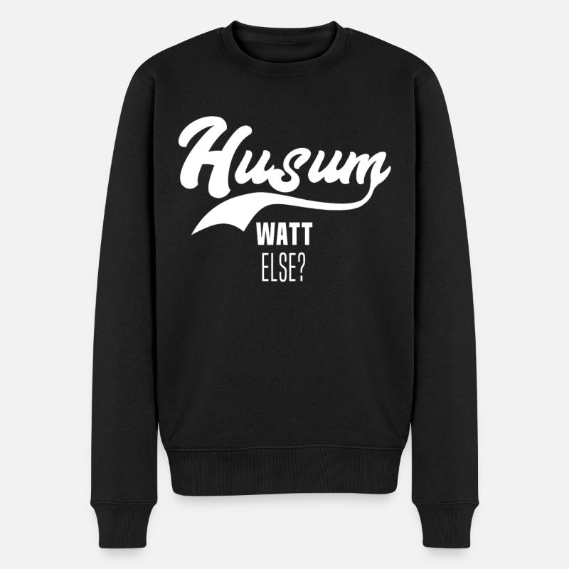 Husum Urlaub Husumer Nordsee - Männer Premium Bio Pullover - Schwarz