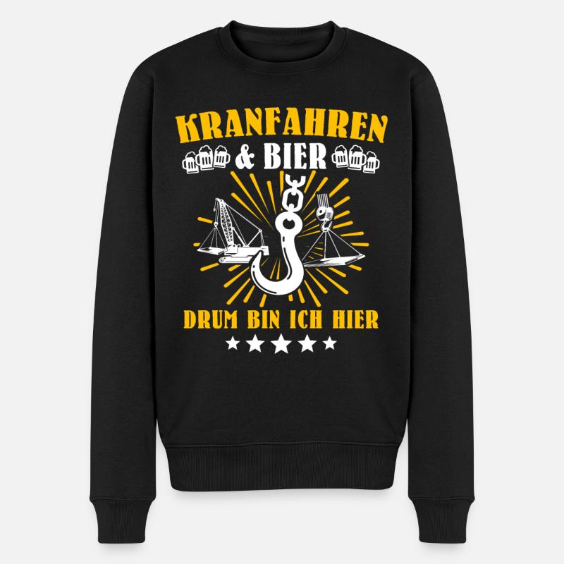 Kranführer Kranhaken Kranfahrer - Männer Premium Bio Pullover - Schwarz