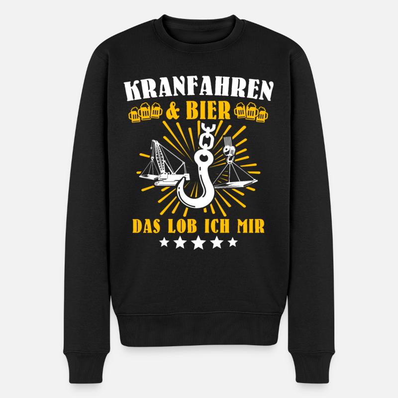 Kranführer Kranhaken Kranfahrer - Männer Premium Bio Pullover - Schwarz