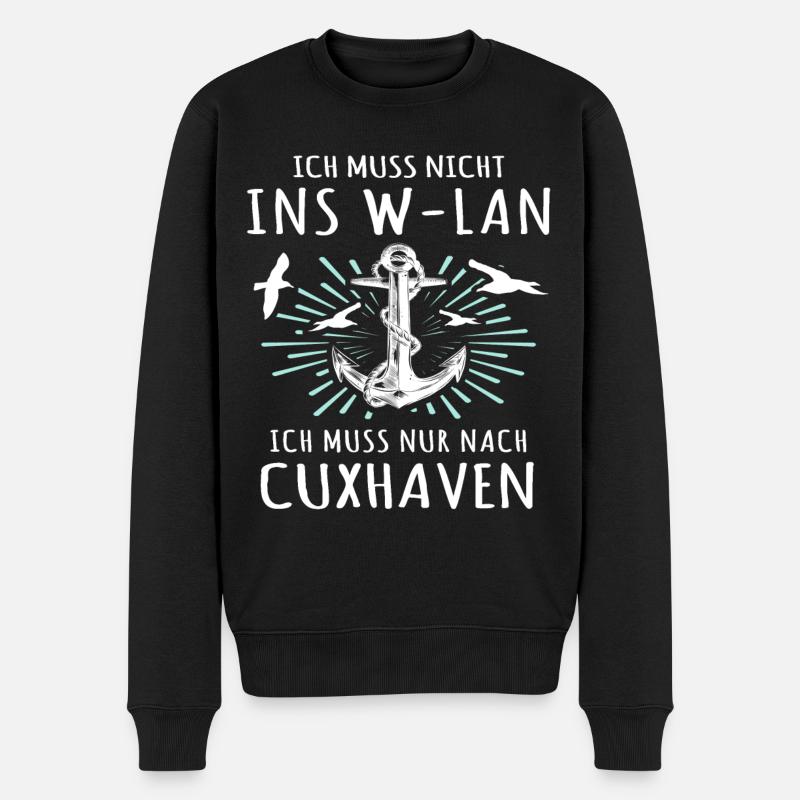 Cuxhaven Souvenir Cuxhavener Nordsee - Männer Premium Bio Pullover - Schwarz